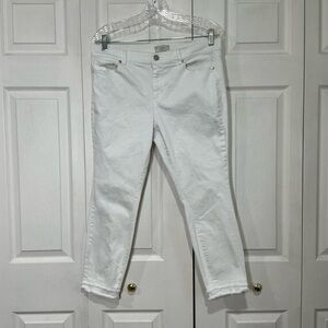 🤎 Loft Modern Skinny Ankle White Denim Jeans - 10 Petite